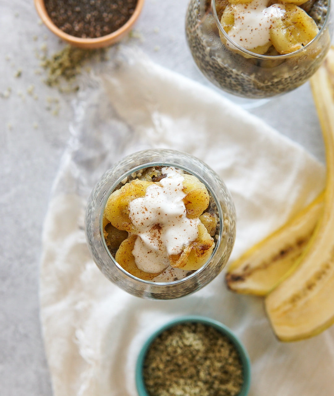 Chia Hemp Parfait with Caramelized Bananas Chia Hemp Parfait with Caramelized Bananas