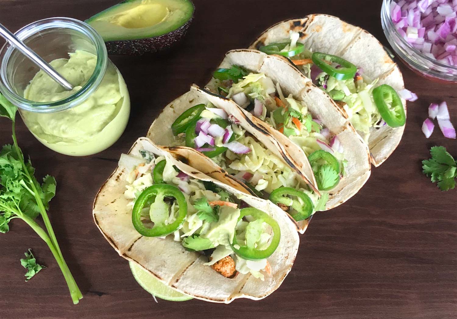 Lions Mane Tacos With Avocado Crema Slaw Lions Mane Tacos With Avocado Crema Slaw