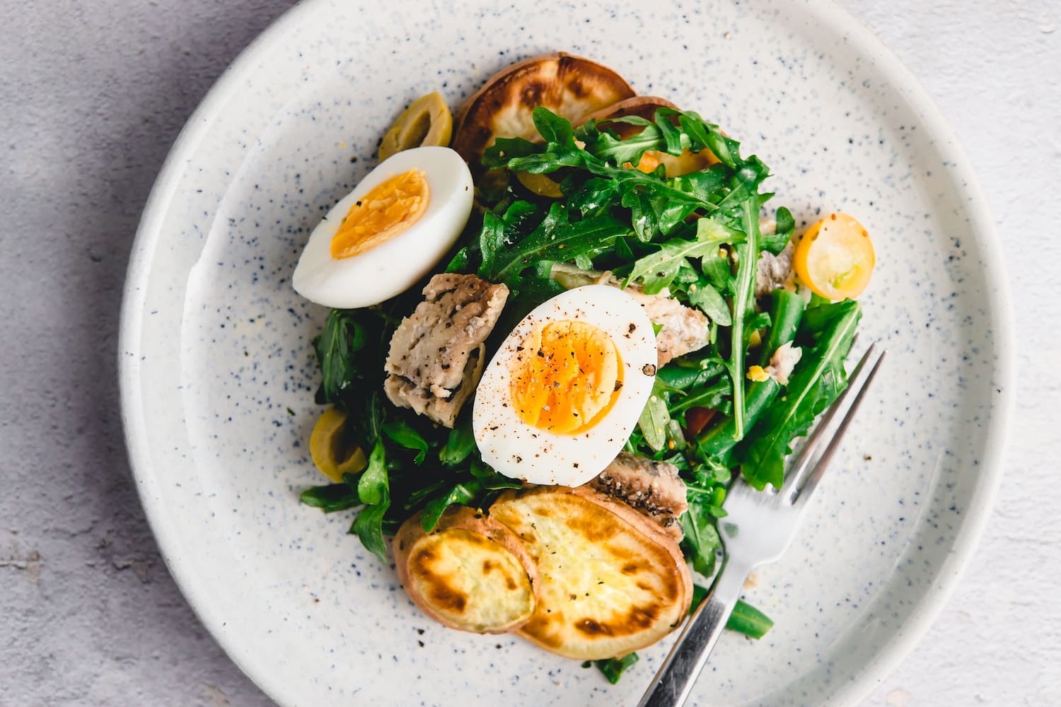 Neuro-Nicoise Salad Salad with Egg, Green Beans, Sweet Potatoes